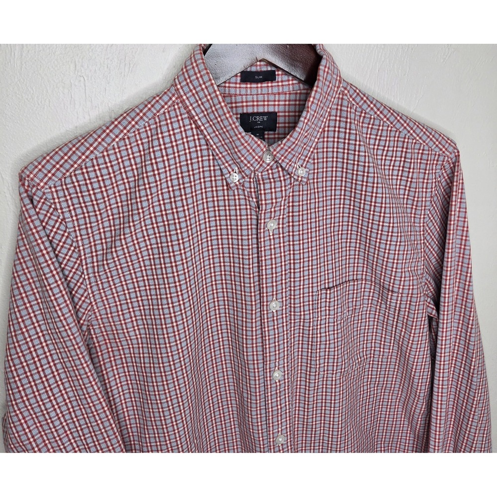 J.Crew Jaspe Men's Medium Plaid Long Sleeve Button Down Collared Shirt Cotton
